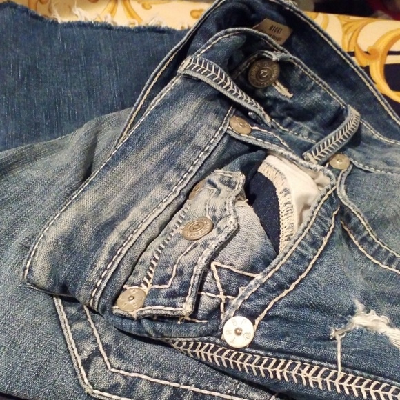 true religion ripped jean shorts mens